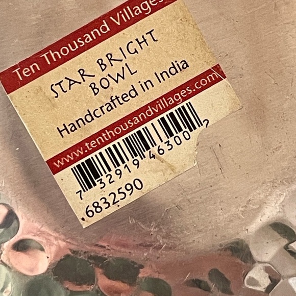 Ten Thousand Villages Star Bright Bowls Handcrafted Hammered Metal Star Shape - Picture 4 of 4